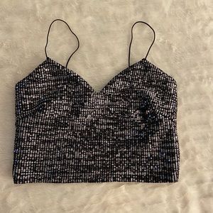 Sequin crop cami